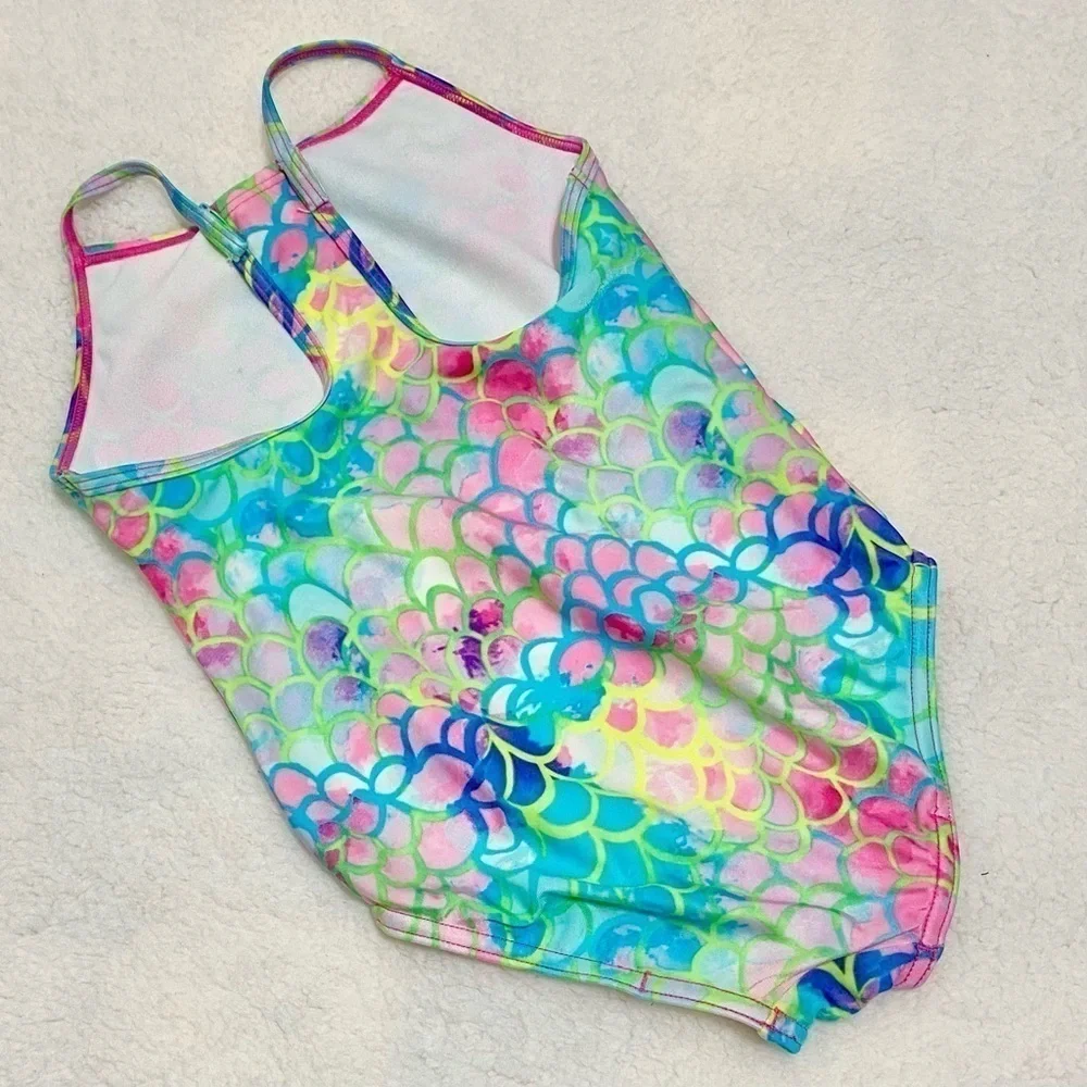 Speedo sea level mermaid scales print racer back multicolor small